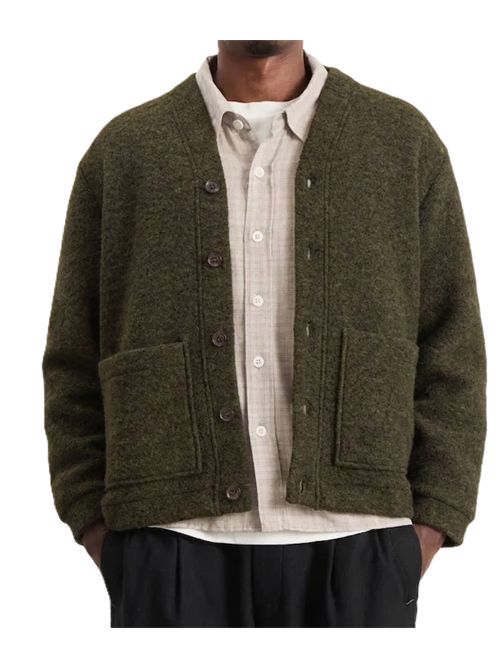 Universal Works Wool Fleece Advance Cardigan Universal Works. | 35788OLIVE
